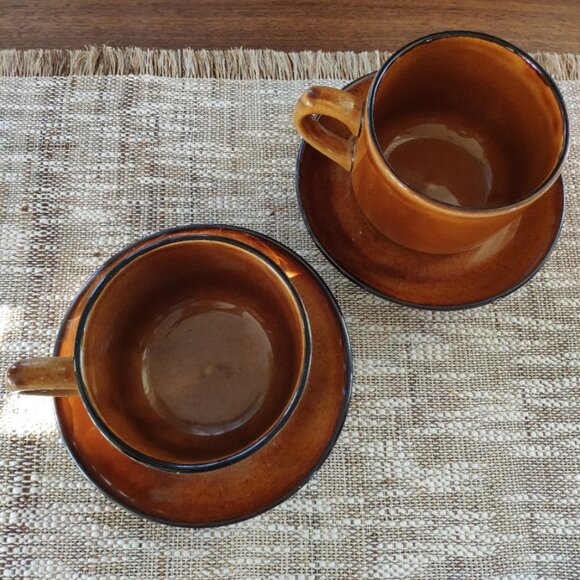 Zell am Harmersbach Large Cups and Saucers Set of 2 VTG Toscana Pottery German - Picture 7 of 12